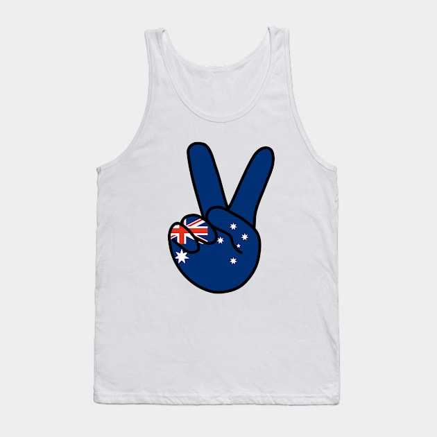 Australia Flag V Sign Tank Top by DiegoCarvalho